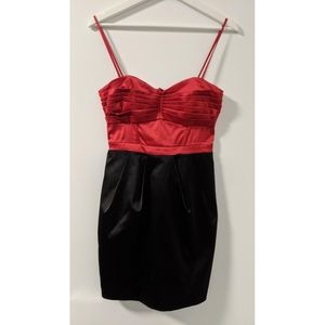 H&M Red and Black Satin Mini Dress